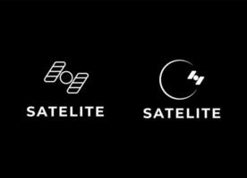 das Satellit im das Raum Vektor eben Design Illustration. gut Konzept zum Geschäft in Verbindung gebracht. Logo Design.