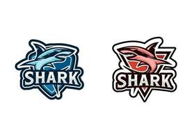 Fish Shark Esport Gaming-Maskottchen-Logo-Vorlage vektor