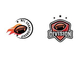 Vektor amerikanisch Fußball Logos und Abzeichen. Vektor isoliert Sport Symbol Design Illustration