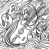 Gekritzel abstrakt Gitarre Musik- Hintergrund Vektor Illustration