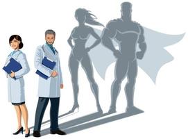 läkare superhjältar skugga vektor
