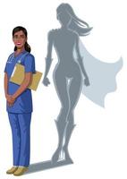 indisk sjuksköterska superhjälte skugga vektor