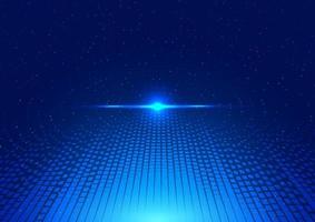 abstrakte Technologie futuristisches digitales Konzept Lichteffekt glühende Partikel Punkte Elemente Kreis auf dunkelblauem Hintergrund vektor