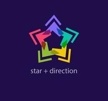 einzigartig Star Richtungen Logo. modern Farbe Übergänge. Star Zyklus Logo Vorlage. Vektor. vektor