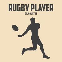 Rugby Spieler Silhouette Vektor Lager Illustration 04