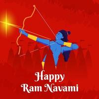 eben Design glücklich RAM Navami Vektor Illustration