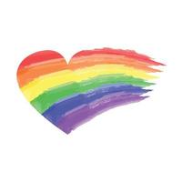 stolthet hjärta. HBTQ symbol i regnbåge färger. vektor illustration isolerat på vit bakgrund. eps 10