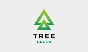 Logo Vektor Grün Blätter Baum Dreieck Minimalismus Design Umgebung Konzept