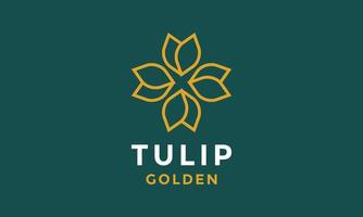 logotyp vektor guld blomma elegant design skön blommig natur