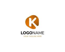 k Brief Negativ Raum Logo mit Orange Gradient vektor