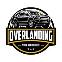 överlandning lastbil vektor cirkel emblem logotyp mall. bäst för utomhus- äventyr bil- logotyp