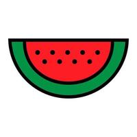 Wassermelonenliniensymbol isoliert auf weißem Hintergrund. schwarzes, flaches, dünnes Symbol im modernen Umrissstil. Lineares Symbol und bearbeitbarer Strich. einfache und pixelgenaue strichvektorillustration. vektor
