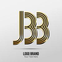 jbb brev logotyp design med kreativ skuren och cutted serif font. vektor