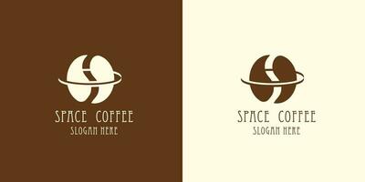 Plats kaffe logotyp design illustration platt enkel minimalism dryck fantasi galax astronaut jord bana värld vektor ikon Plats restaurang meny