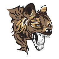 böse Hyäne Gesichtsskizze und Zeichnung vektor