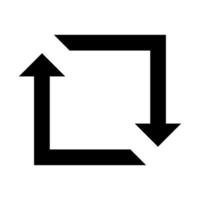 repost retweeta ikon, fyrkant med virvlande pilar återvinna vektor