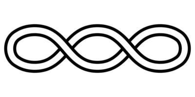 grekisk vågor oändlighet logotyp prydnad. gammal kedja stil, trippel- oändlighet tecken vektor
