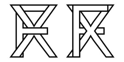 Logo Zeichen fx Besondere Auswirkungen xf Symbol Zeichen interlaced Briefe X, f Vektor Logo xf, fx zuerst Hauptstadt Briefe Alphabet x f