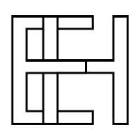 Logo Zeichen eh und er Symbol Zeichen interlaced Briefe H, e Vektor Logo äh, er zuerst Hauptstadt Briefe Muster Alphabet e, h