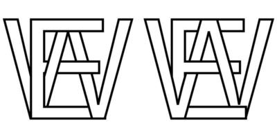 Logo Zeichen ew wir Symbol Zeichen interlaced Briefe w, e Vektor Logo äh, wir zuerst Hauptstadt Briefe Muster Alphabet e, w
