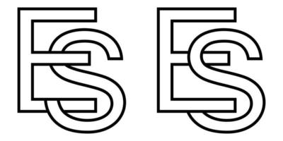 Logo Zeichen es se Symbol Zeichen interlaced Briefe S, e Vektor Logo es, se zuerst Hauptstadt Briefe Muster Alphabet e, s