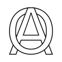 Logo Zeichen ao, oa Symbol Zeichen interlaced Briefe A, Ö Vektor Logo ao, oa zuerst Hauptstadt Briefe Muster Alphabet A, Ö