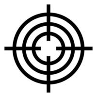 ikon syn för exakt skytte, hårkors med runda ringar mål vektor