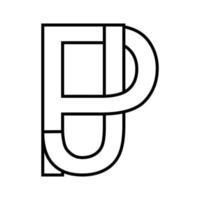 Logo Zeichen pj jp Symbol doppelt Briefe Logo p j vektor