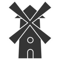 Windmühle Holland Mühle, Niederlande Symbol alt, Geschichte Wind Brot linear vektor