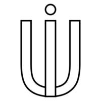 Logo Zeichen iu ui Symbol, nft interlaced Briefe ich u vektor