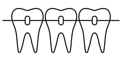 dental tandställning ikon, ortodontisk tänder inriktning för en skön leende vektor