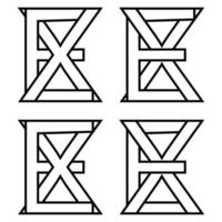 logotyp tecken ex xe ikon tecken interlaced brev x, e vektor logotyp ex, xe först huvudstad brev mönster alfabet e, x