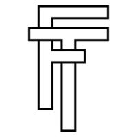 logotyp tecken, med tf ikon nft med interlaced brev f t vektor