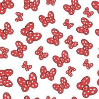 Bogen rot Schmetterling nahtlos Muster, Vektor Haar Dekoration meme rot Bogen Weiß Punkt Polka nahtlos Muster