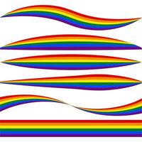 horisontell Ränder HBTQ flagga med annorlunda profil form vektor HBTQ stolthet flagga böjd Ränder