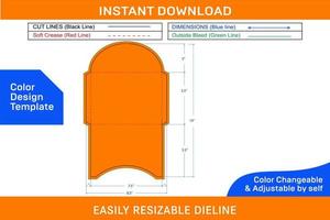 Briefumschlag angepasst Design 5,5 x 7,5 Zoll Dieline Vorlage und 3d Design Briefumschlag Farbe Design Vorlage vektor