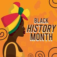 Afroamerikaner süß Charakter schwarz Geschichte Monat Vektor Illustration