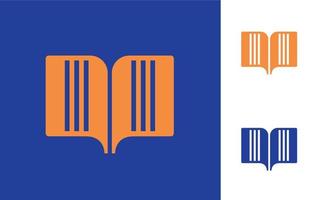 Symbol mit Buch Konzept mit Beschriftung im Orange und Blau Farben vektor