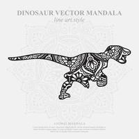 dinosaurie mandala. vintage dekorativa element. orientaliskt mönster, vektorillustration. vektor