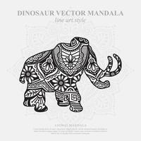 dinosaurie mandala. vintage dekorativa element. orientaliskt mönster, vektorillustration. vektor