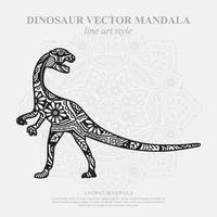 dinosaurie mandala. vintage dekorativa element. orientaliskt mönster, vektorillustration. vektor