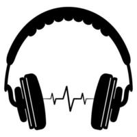 Kopfhörer Headset Symbol einfach Stil. Kopfhörer Vektor einfach Welle Illustration Piktogramm. Audio- Gadget Geschäft Konzept Spritzen bewirken