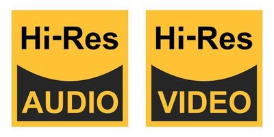 hoch Auflösung Video Audio- Signale Vektor Zeichen Symbol Symbol Hallo res Audio- Video