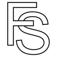 logotyp tecken, fs sf ikon nft fs interlaced brev f s vektor