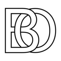 logotyp tecken bo, ob ikon tecken två interlaced brev b o vektor logotyp bo, ob först huvudstad brev mönster alfabet b, o