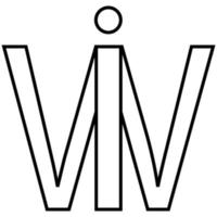 Logo Zeichen ich w wi Symbol, nft interlaced Briefe ich w vektor