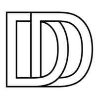 Logo Zeichen dd Symbol, Zeichen interlaced, Briefe d vektor