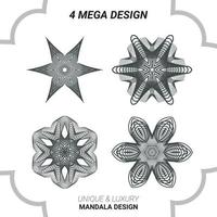 Mandala Design mit Linie Kunst vektor