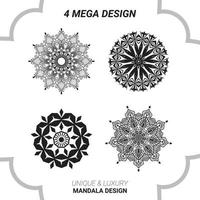 Mandala Design, Henna, Tätowierung, Stoff vektor