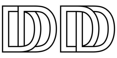 Logo dd Symbol Zeichen zwei interlaced Briefe D, Vektor Logo dd zuerst Hauptstadt Briefe Muster Alphabet d